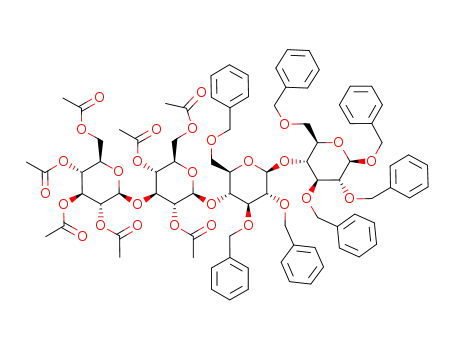 benzyl O-(2,3,4,6-tetra-O-acetyl-β-D-glucopyranosyl)-(1-3)-O-(2,4,6-tri-O-acetyl-β-D-glucopyranosyl)-(1-4)-O-(2,3,6-tri-O-benzyl-β-D-glucopyranosyl)-(1-4)-2,3,6-tri-O-benzyl-β-D-glucopyranoside