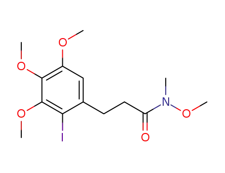 Molecular Structure of 446874-39-1 (3-(2-iodo-3,4,5-trimethoxy-phenyl)-<i>N</i>-methoxy-<i>N</i>-methyl-propionamide)