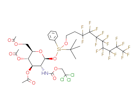 Acetic acid (2R,3S,4R,5R,6S)-3-acetoxy-2-acetoxymethyl-6-[tert-butyl-(3,3,4,4,5,5,6,6,7,7,8,8,9,9,10,10,10-heptadecafluoro-decyloxy)-phenyl-silanyloxy]-5-(2,2,2-trichloro-ethoxycarbonylamino)-tetrahydro-pyran-4-yl ester