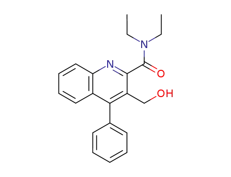 Molecular Structure of 342011-77-2 (N,N-diethyl-3-hydroxymethyl-4-phenylquinoline-2-carboxamide)