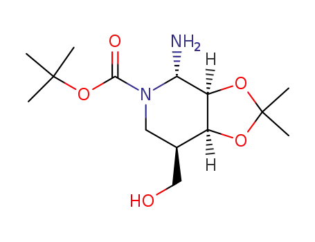 (2S,3R,4S,5R)-2-amino-N-(tert-butoxycarbonyl)-5-hydroxymethyl-3,4-O-isopropylidene-3,4-piperidinediol