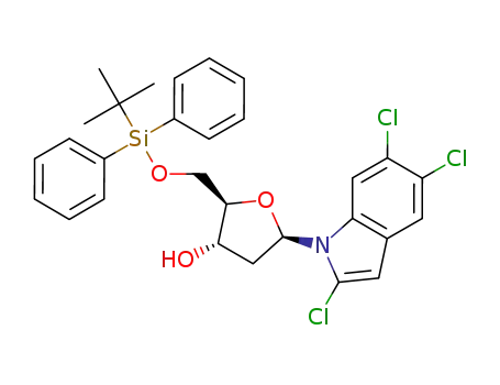 1-(2-deoxy-5-O-tert-butyldiphenylsilyl-β-D-erythro-pentofuranosyl)-2,5,6-trichloroindole