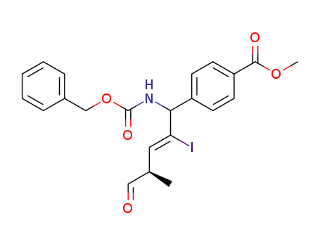 4-[(1SR)-benzyloxycarbonylamino-2-iodo-(4R)-methyl-5-oxopent-(2Z)-enyl]benzoic acid methyl ester