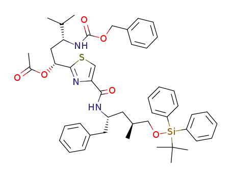 (1R,2'R,1''R,3''S)-acetic acid 1-{4'-[1''-benzyl-4''-(tert-butyldiphenylsilanyloxy)-3''-methylbutylcarbamoyl]thiazol-2'-yl}-3-benzyloxycarbonylamino-4-methylpentyl ester