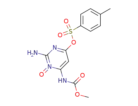 Molecular Structure of 86134-94-3 (2-amino-6-(methoxycarbonyl)amino-4-(p-tolylsulfonyl)oxypyrimidine 1-oxide)