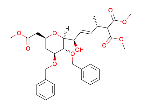 methyl (3S,4E,6R)-6-[2,3-di-O-benzyl-4,6-dideoxy-6-(methoxycarbonyl)-D-gluco-β-C-pyranosyl]-6-hydroxy-2-(methoxycarbonyl)-3-methylhex-4-enoate