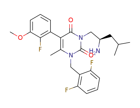 3-(2-amino-4-methyl-pentyl)-1-(2,6-difluoro-benzyl)-5-(2-fluoro-3-methoxy-phenyl)-6-methyl-1<i>H</i>-pyrimidine-2,4-dione