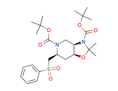(3aR,6S,7aS)-3-(tert-butoxycarbonyl)-2,2-dimethyl-6-(benzenesulfonylmethyl)-perhydrooxazolo[4,5-c]pyridine-5-carboxylic acid tert-butyl ester