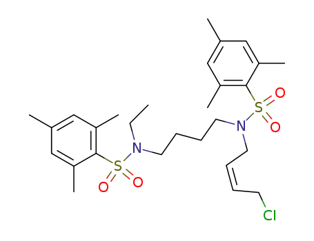 Molecular Structure of 304862-53-1 (N<sup>3</sup>,N<sup>8</sup>-bis(mesitylenesulfonyl)-12-chloro-3,8-diaza-(10Z)-dodecane)