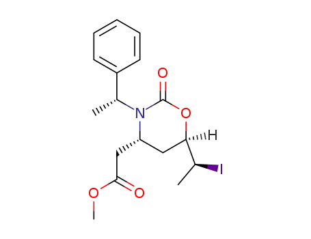 (4R,6R,1'S,αR)-3-(α-methylbenzyl)-4-(methoxycarbonylmethyl)-6-(1'-iodoethyl)-1,3-oxazinan-2-one