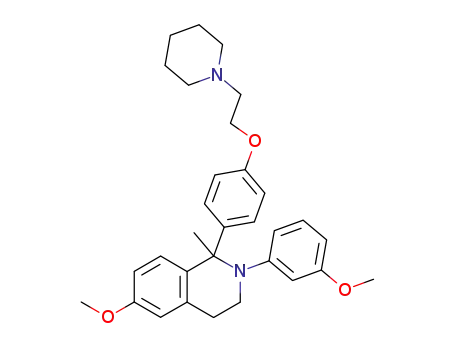 Molecular Structure of 573674-57-4 (6-methoxy-2-(3-methoxyphenyl)-1-methyl-1-[4-(2-piperidin-1-yl-ethoxy)phenyl]-1,2,3,4-tetrahydroisoquinoline)