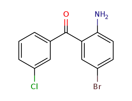 Molecular Structure of 65247-25-8 ((2-amino-5-bromophenyl)(3-chlorophenyl)methanone)