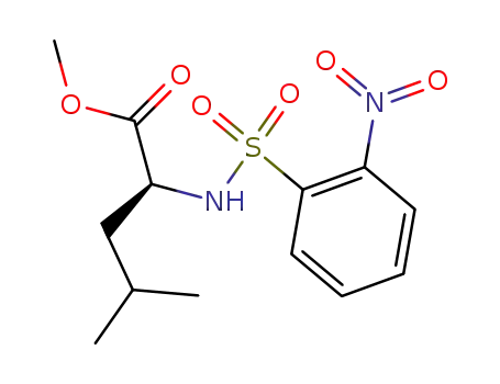 Molecular Structure of 215056-54-5 (L-Leucine, N-[(2-nitrophenyl)sulfonyl]-, methyl ester)