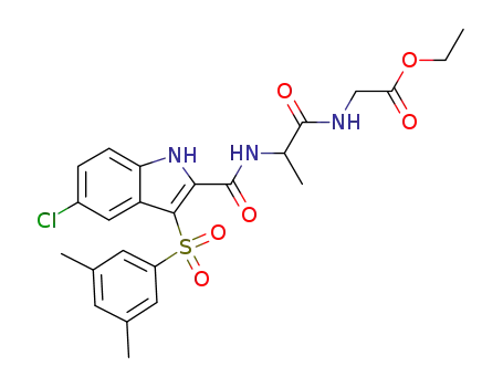 N-{3-[(3,5-dimethylphenyl)sulfonyl]-5-chloro-1H-indole-2-carbonyl}-D,L-alanylglycine ethyl ester