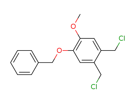 Molecular Structure of 167159-76-4 (1,2-bis(chloromethyl)-4-methoxy-5-(phenylmethoxy)benzene)