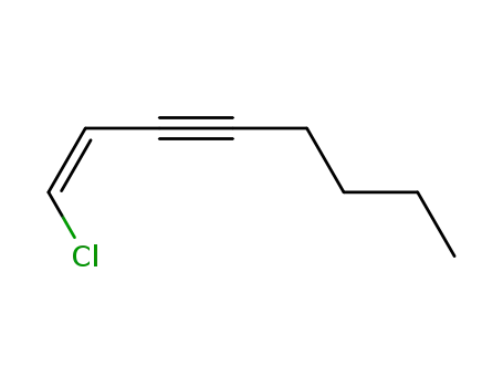 Molecular Structure of 157554-23-9 (1-Octen-3-yne, 1-chloro-, (1Z)-)