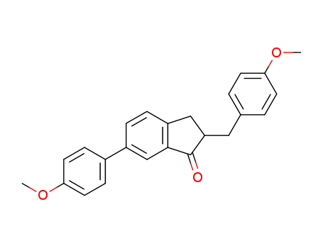 Molecular Structure of 395681-99-9 (1H-Inden-1-one,
2,3-dihydro-6-(4-methoxyphenyl)-2-[(4-methoxyphenyl)methyl]-)