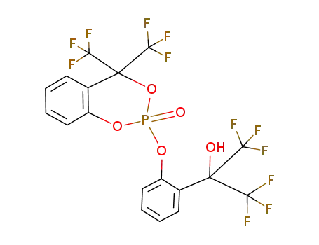 Molecular Structure of 400713-14-6 (1,1,1,3,3,3-hexafluoro-2-[2-(2-oxo-4,4-bis-trifluoromethyl-4<i>H</i>-2λ<sup>5</sup>-benzo[1,3,2]dioxaphosphinin-2-yloxy)-phenyl]-propan-2-ol)