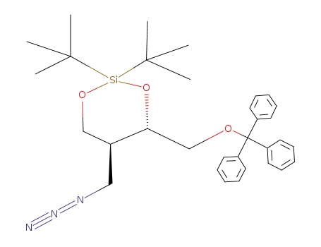 1,3-Dioxa-2-silacyclohexane,
5-(azidomethyl)-2,2-bis(1,1-dimethylethyl)-4-[(triphenylmethoxy)methyl]-,
(4S,5S)-