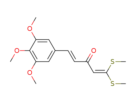 Molecular Structure of 117672-15-8 (1,4-Pentadien-3-one, 1,1-bis(methylthio)-5-(3,4,5-trimethoxyphenyl)-,
(E)-)