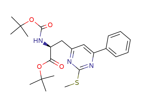 Molecular Structure of 197159-55-0 ((S)-α-tert-butoxycarbonylamino-β-(2-methylthio-6-phenylpyrimidin-4-yl)propanoic acid α-tert-butyl ester)