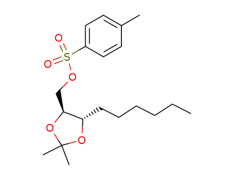 Molecular Structure of 244071-55-4 (1,3-Dioxolane-4-methanol, 5-hexyl-2,2-dimethyl-,
4-methylbenzenesulfonate, (4S,5S)-)