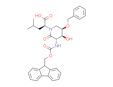 2(S)-2-[(3R,4S,5R)-5-benzyloxy-3-(fluorenyloxycarbonylamino)-4-hydroxy-2-oxo-1-piperidinyl]isohexanoic acid