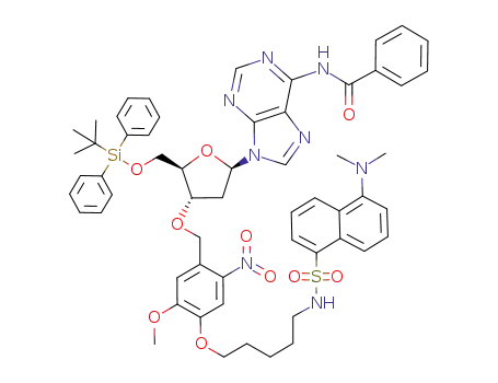 3'-O-<4''-((N-dansyl)-5'''-aminopent-1-yl-oxy)-5''-methoxy-2''nitrophenylmethyl>-2'-deoxy-5'-O-(tert-butyldiphenylsilyl)-N-6-benzoyladenosine