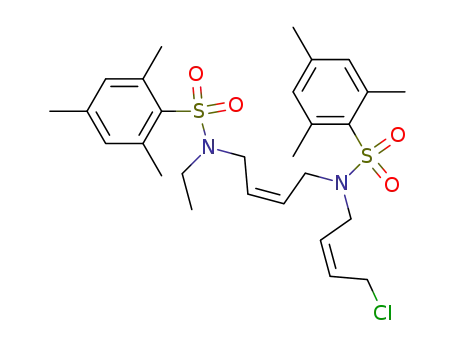 Molecular Structure of 304862-46-2 (N<sup>3</sup>,N<sup>8</sup>-bis(mesitylenesulfonyl)-12-chloro-3,8-diaza-(5Z,10Z)-dodecadiene)