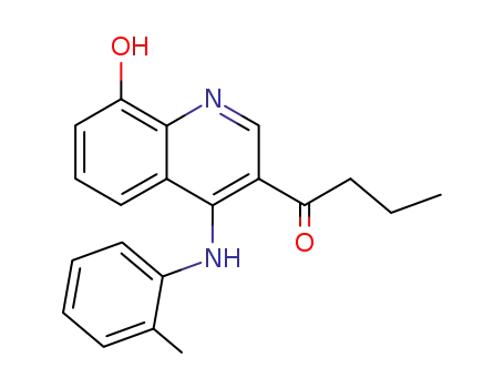 Molecular Structure of 125500-46-1 (3-butyryl-4-(2-methylphenylamino)-8-hydroxyquinoline)