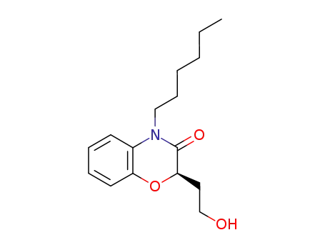 2H-1,4-Benzoxazin-3(4H)-one, 4-hexyl-2-(2-hydroxyethyl)-, (2R)-