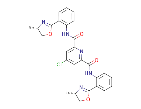 Molecular Structure of 491024-68-1 (2,6-Pyridinedicarboxamide,
4-chloro-N,N'-bis[2-[(4S)-4,5-dihydro-4-methyl-2-oxazolyl]phenyl]-)