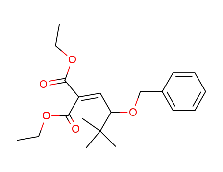 Molecular Structure of 143372-32-1 (Propanedioic acid, [3,3-dimethyl-2-(phenylmethoxy)butylidene]-, diethyl
ester)