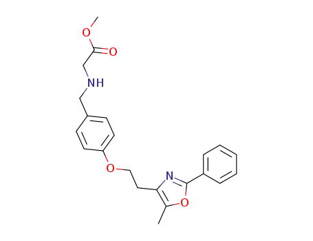 Molecular Structure of 331746-65-7 (N-[[4-[2-(5-Methyl-2-phenyl-4-oxazolyl)ethoxy]phenyl]methyl]glycine Methyl Ester)