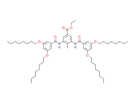 Molecular Structure of 820216-66-8 (Benzoic acid, 3,5-bis[[3,5-bis(octyloxy)benzoyl]amino]-4-methyl-, ethyl
ester)
