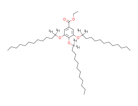 Molecular Structure of 664340-96-9 (3,4,5-tris(1,1-dideuteriododecyloxy)benzoic acid ethyl ester)