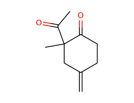Molecular Structure of 216302-79-3 (Cyclohexanone, 2-acetyl-2-methyl-4-methylene- (9CI))