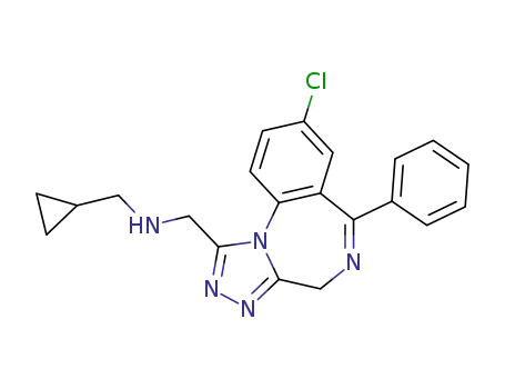 Molecular Structure of 61532-90-9 ((8-chloro-6-phenyl-4<i>H</i>-benzo[<i>f</i>][1,2,4]triazolo[4,3-<i>a</i>][1,4]diazepin-1-ylmethyl)-cyclopropylmethyl-amine)