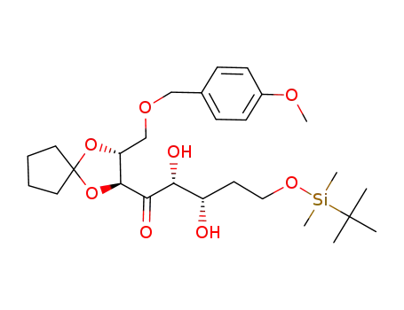 (2R,3S)-5-(tert-Butyl-dimethyl-silanyloxy)-2,3-dihydroxy-1-[(2S,3R)-3-(4-methoxy-benzyloxymethyl)-1,4-dioxa-spiro[4.4]non-2-yl]-pentan-1-one