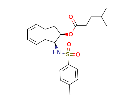 Molecular Structure of 198962-82-2 (Pentanoic acid, 4-methyl-,
(1S,2R)-2,3-dihydro-1-[[(4-methylphenyl)sulfonyl]amino]-1H-inden-2-yl
ester)