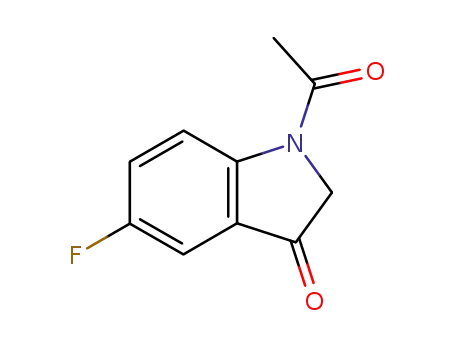 Molecular Structure of 3802-82-2 (1-Acetyl-5-fluoro-1,2-dihydro-indol-3-one)