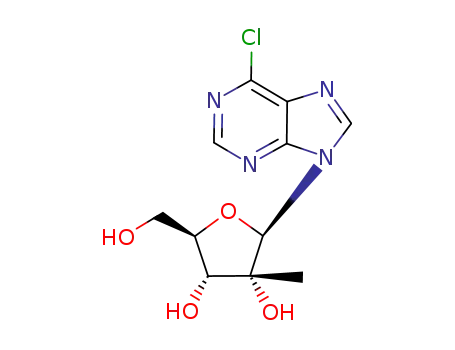 Molecular Structure of 205171-05-7 (6-Chloro-9-(2-C-methyl-beta-D-ribofuranosyl)-9H-purine)