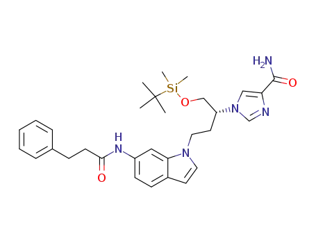 1-[(R)-1-(tert-butyldimethylsilyloxy)-4-(6-(3-phenylpropionylamino)indol-1-yl)-2-butyl]imidazole-4-carboxamide