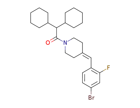 N-(dicyclohexyl)acetyl-4-[2-fluoro-4-bromobenzylidene]piperidine