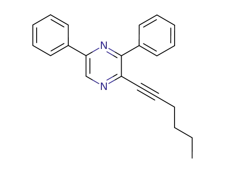 2-Hex-1-ynyl-3,5-diphenyl-pyrazine