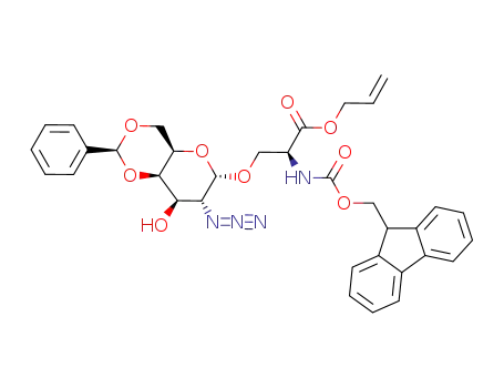 allyl N-(9-fluorenylmethoxycarbonyl)-[O-(2-azido-4,6-O-benzylidene-2-deoxy-α-D-galactopyranosyl)-(1[*]3)]-L-serine