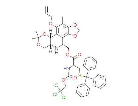 (R)-2-(2,2,2-Trichloro-ethoxycarbonylamino)-3-tritylsulfanyl-propionic acid (5R,7R,10R)-11-allyloxy-2,2,12-trimethyl-5,6,7,10-tetrahydro-4H-1,3,15,17-tetraoxa-6-aza-cyclopenta[a]phenanthren-7-ylmethyl ester