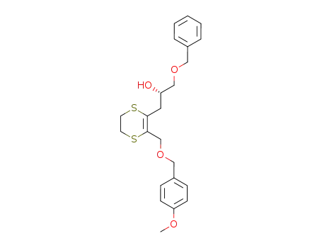 Molecular Structure of 199393-63-0 ((2S)-1-(benzyloxy)-3-(3-{[(4-methoxybenzyl)oxy]methyl}-5,6-dihydro-1,4-dithiin-2-yl)propan-2-ol)