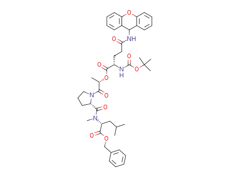 N<sup>2</sup>-Boc-N<sup>5</sup>-xanthyl-L-glutaminyl-O-L-lactyl-L-prolyl-N-methyl-D-leucine benzyl ester