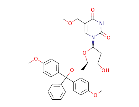 Molecular Structure of 115173-73-4 (5'-O-(DIMETHOXYTRITYL)-2'-O-METHYL-5-METHYLURIDINE)